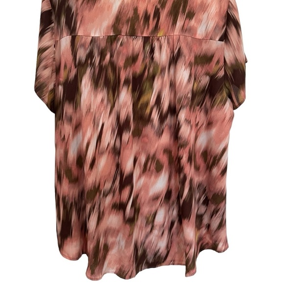 Torrid Pink and Brown Watercolor Dolman Blouse Women's Size 1 (L) - Picture 6 of 10